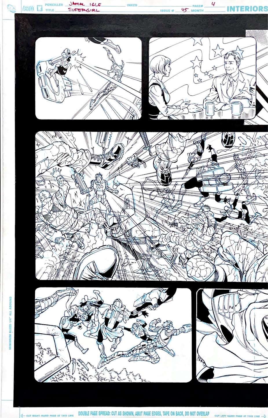 Jamal Igle- SUPERGIRL - Issue 45 - Page 5 Double page spread