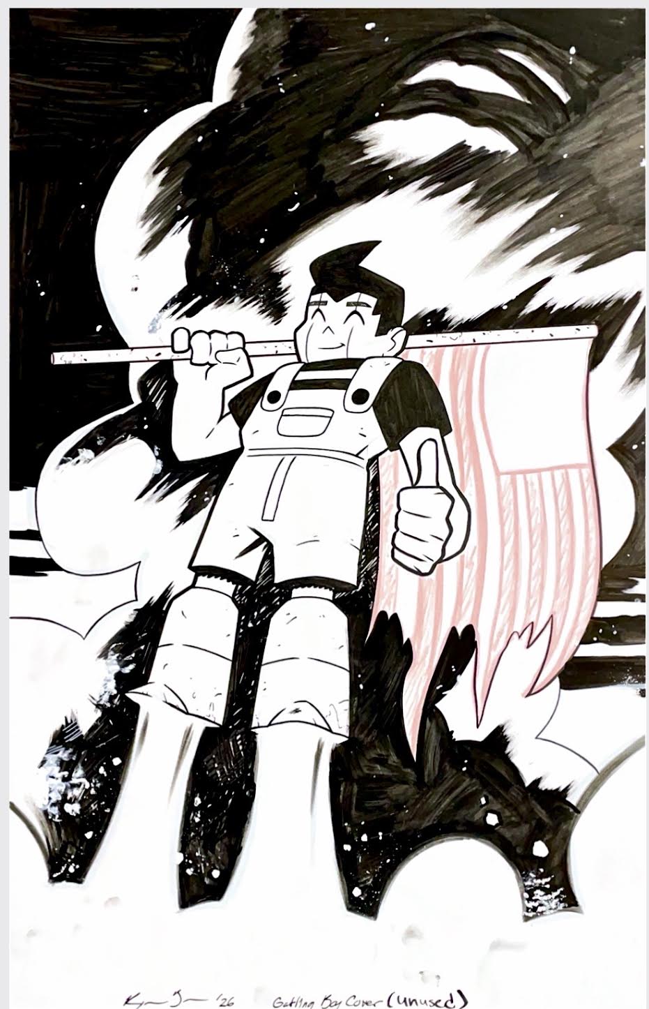 Raymar Brunson - GATLING BOY - Pin-UP / Unused