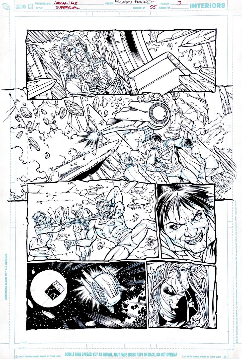 Jamal Igle- SUPERGIRL - Issue 55 - Page 3 Pencils by Jamal Igle, inks by Richard Friend