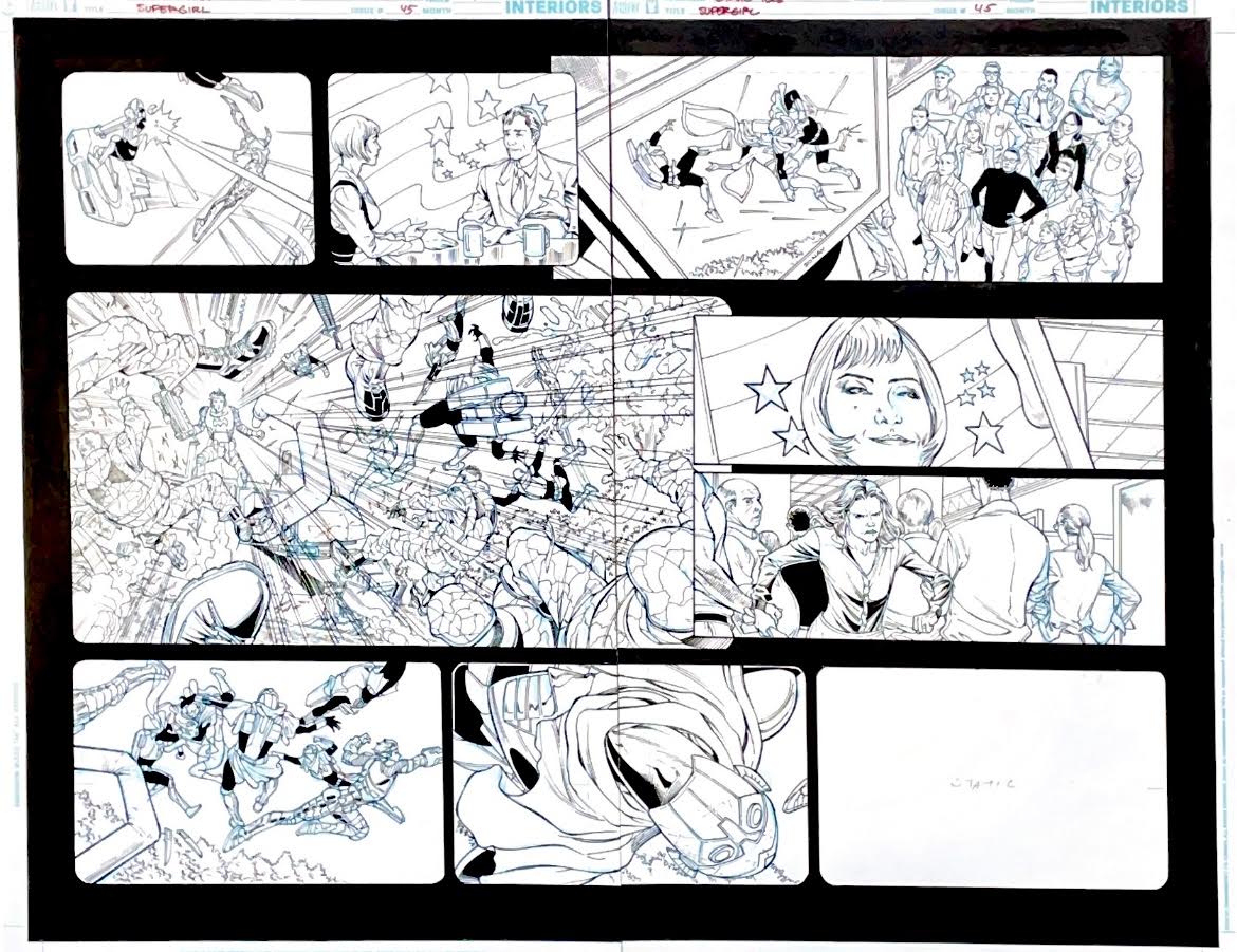 Jamal Igle- SUPERGIRL - Issue 45 - Page 5 Double page spread