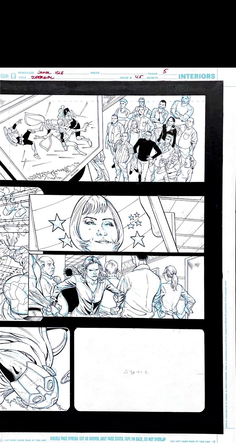 Jamal Igle- SUPERGIRL - Issue 45 - Page 5 Double page spread
