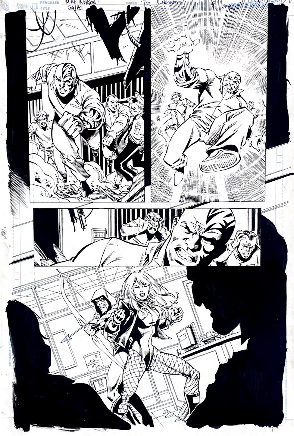 Mike Norton- Green Arrow & Black Canary / Issue 17 Page 6. Pencils by Mike Norton, inks by Joe Rubinstein