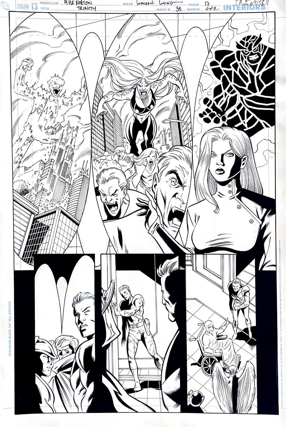 Mike Norton-Trinity -Issue 38 Page 17. Pencils by Mike Norton, inks by Walden Wong