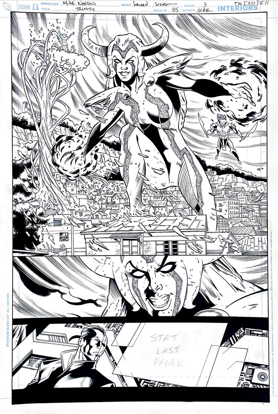 Mike Norton-Trinity -Issue 35 Page 3. Pencils by Mike Norton, inks by Walden Wong