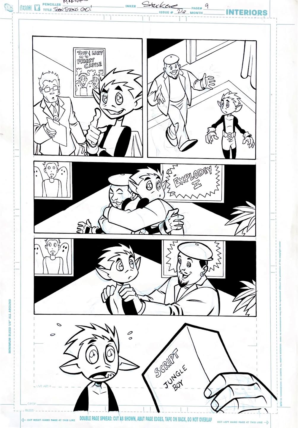 Mike Norton- Teen Titans Go / Issue 26 Page 9. Pencils by Mike Norton, inks by Larry Stucker