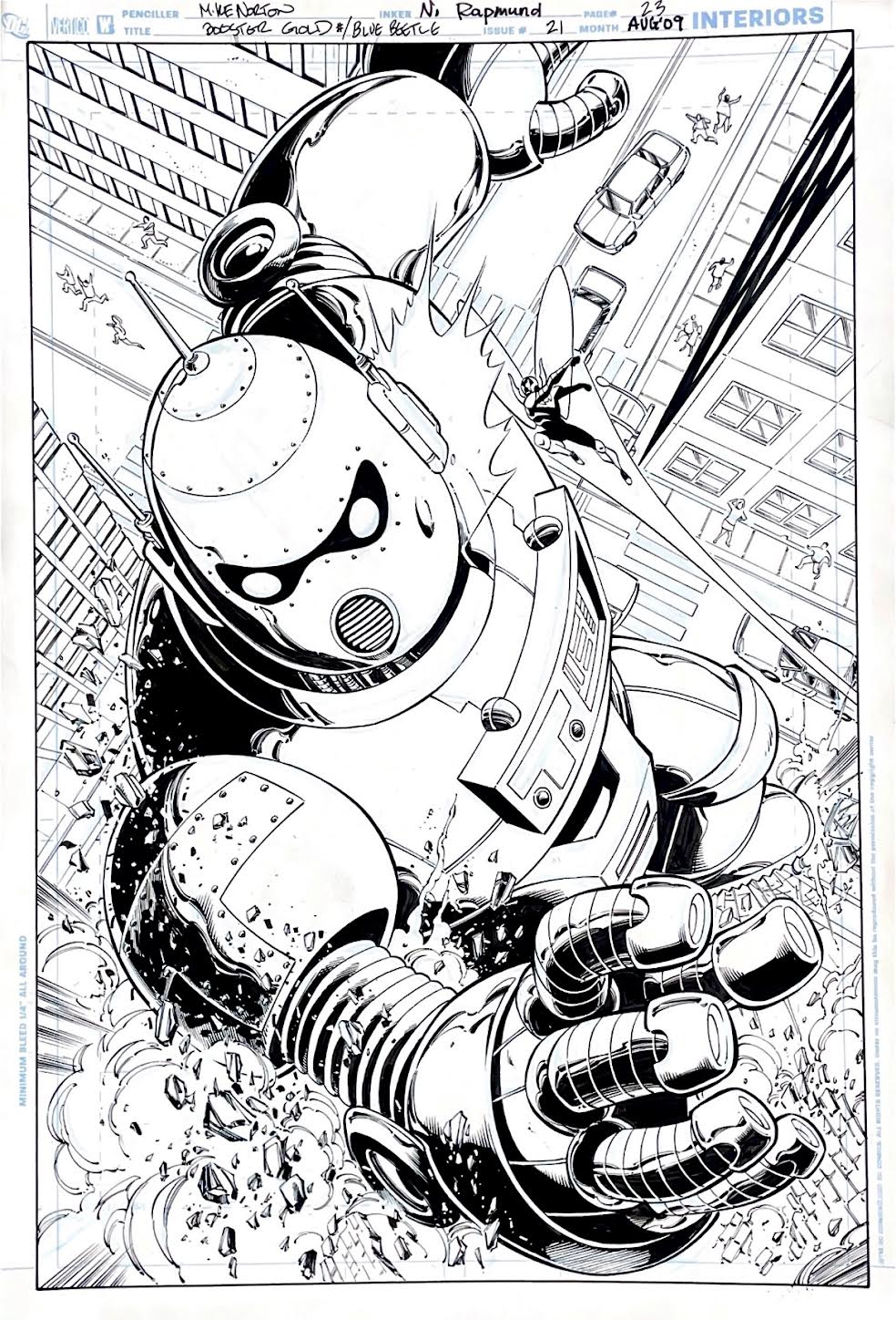 Mike Norton-Booster Gold/ Blue Beetle-Issue 21 Page 23. Pencils by Mike Norton, inks by Norm Rapmund