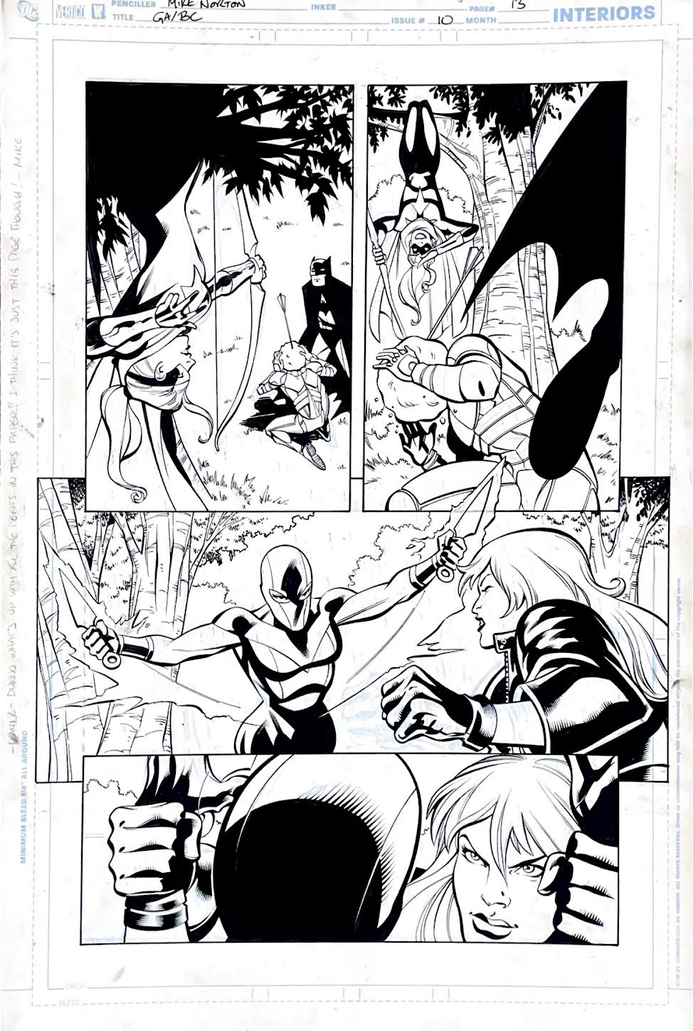 Mike Norton- Green Arrow & Black Canary / Issue 10 Page 13. Pencils by Mike Norton, inks by Wayne Faucher