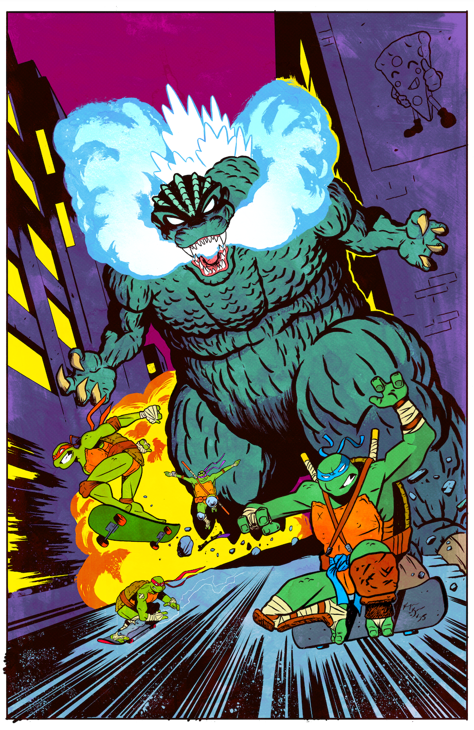 Raymar Brunson - Teenage Mutant Ninja Turtles x Godzilla Cover RE #3 .