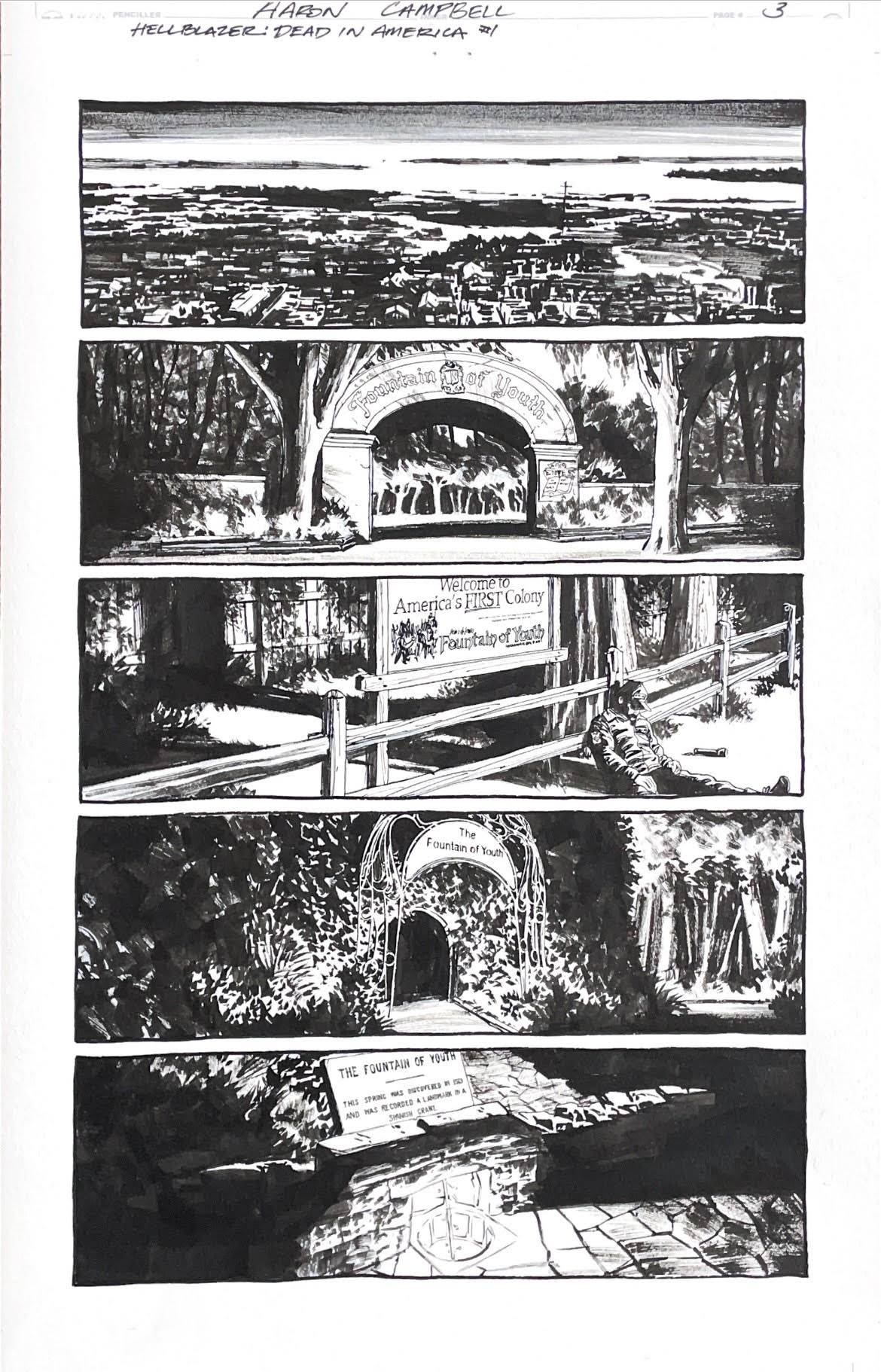 Aaron Campbell - Hellblazer: Dead in America Issue 1 - Page #3