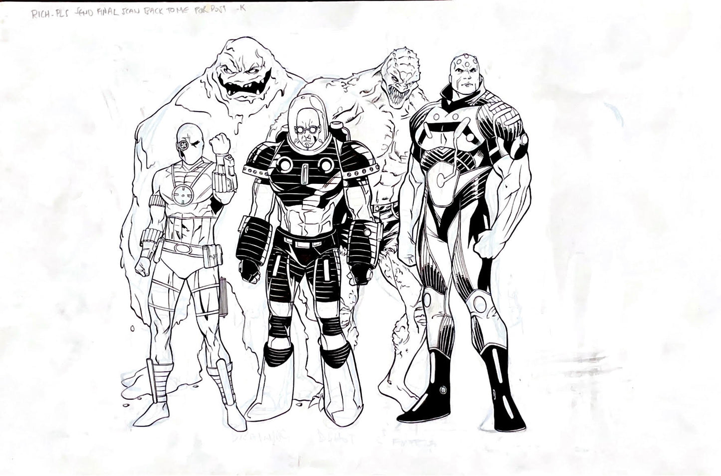 Kalman Andrasofszky -2012 SDCC DC comics Promotional Art - Villains /Pencils by Marcus To, inks by Kalman