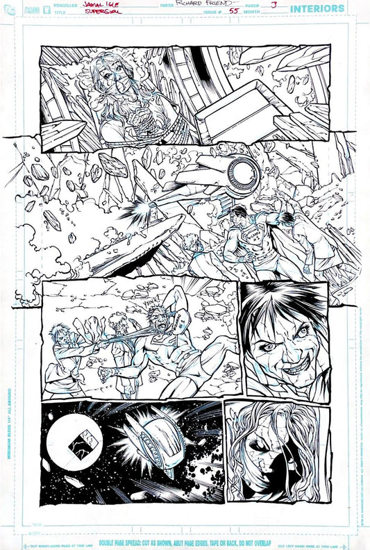 Jamal Igle- SUPERGIRL - Issue 55 - Page 3  Pencils by Jamal Igle, inks by Richard Friend
