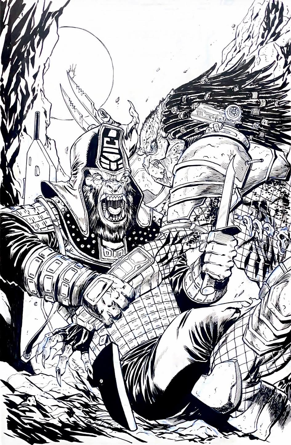 Tim Seeley -  Predator vs. The Planet Of The Apes #1  Variant Cover