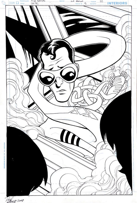 Mike Norton-  Green Arrow & Black Canary / Issue 8 Page 22. Pencils by Mike Norton, inks by Rod Ramos