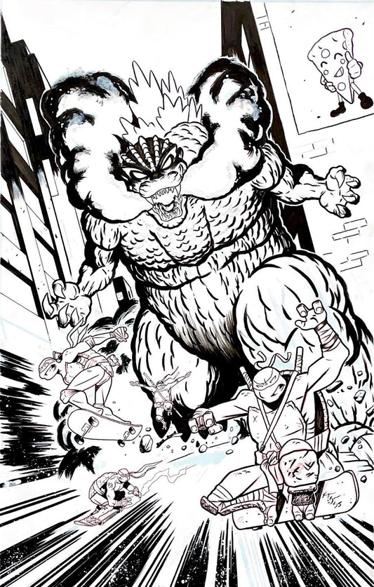 Raymar Brunson - Teenage Mutant Ninja Turtles x Godzilla Cover RE #3 .