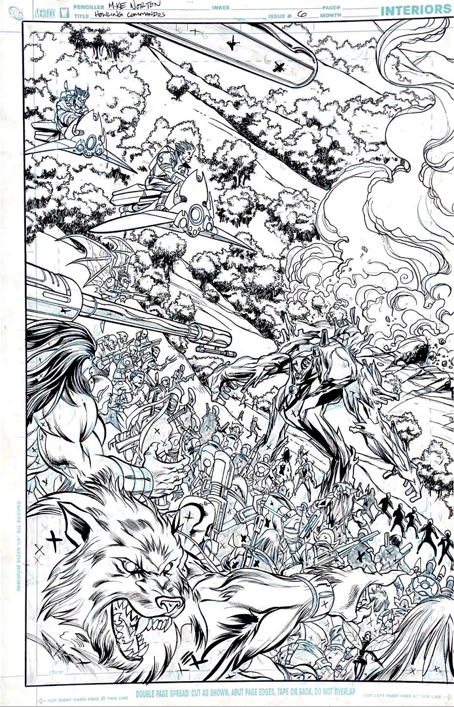 Mike Norton-Howling Commandos -Issue 6 Page . Double page spread.