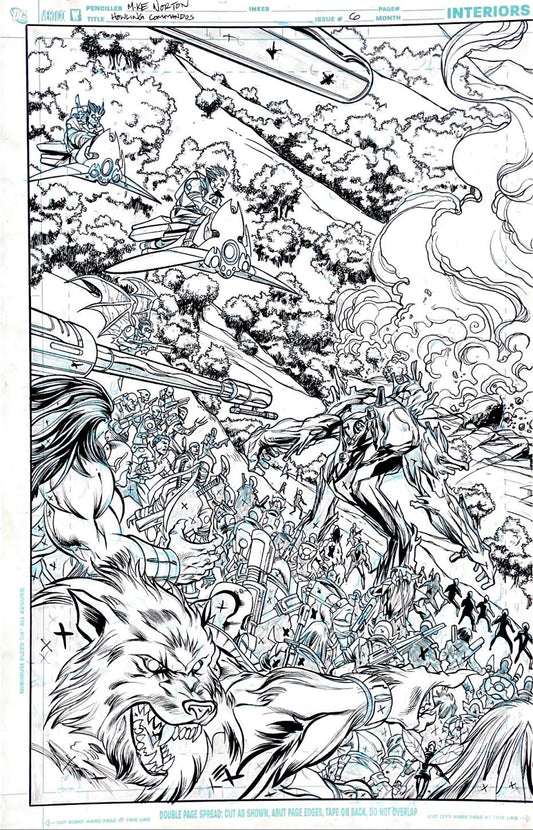 Mike Norton-Howling Commandos -Issue 6 Page . Double page spread.