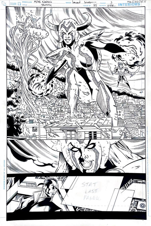 Mike Norton-Trinity -Issue 35 Page 3. Pencils by Mike Norton, inks by Walden Wong