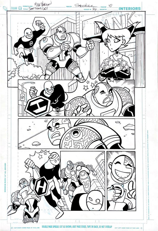 Mike Norton- Teen Titans Go / Issue 26 Page 10. Pencils by Mike Norton, inks by Larry Stucker