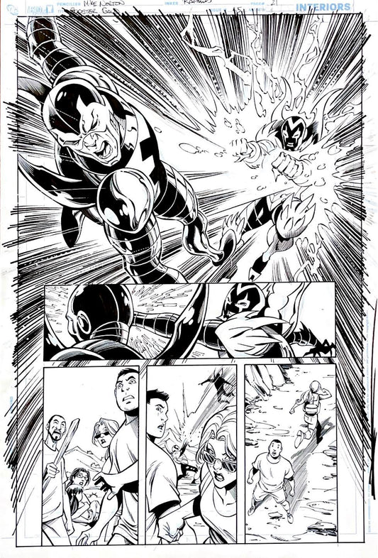Mike Norton- Booster Gold / Issue 25 Page 21. Pencils by Mike Norton, inks by Norm Rapmund