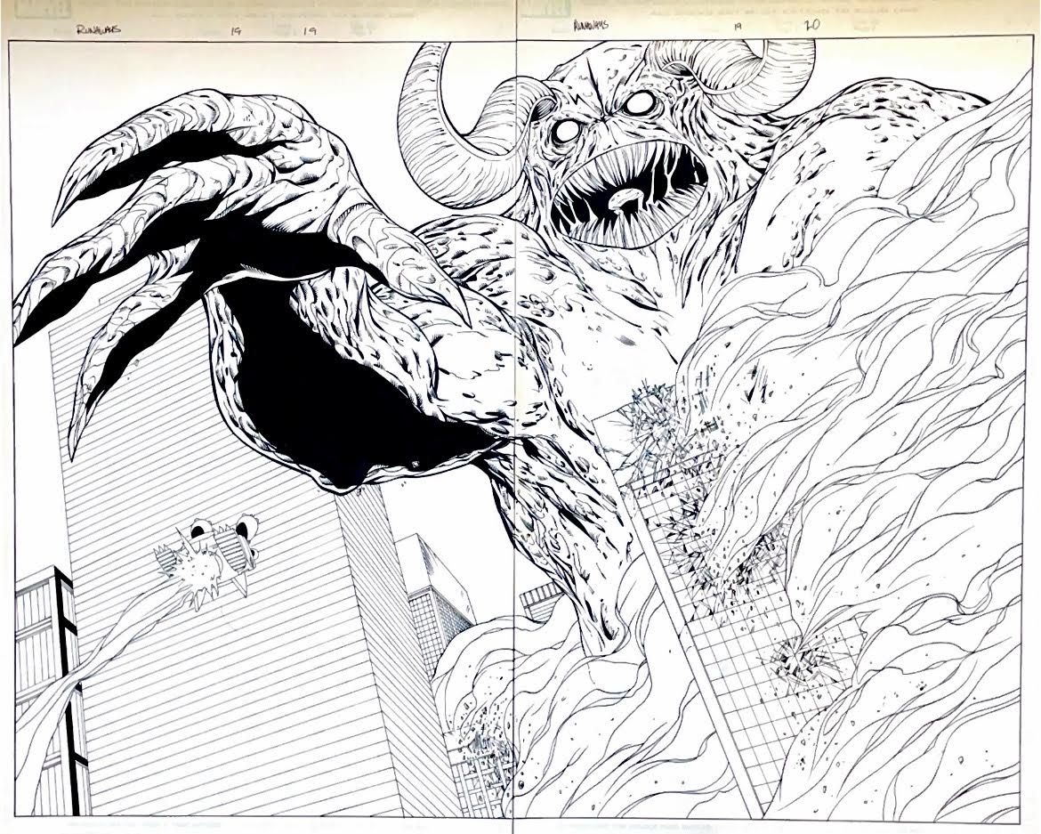 Mike Norton - Runaways - Issue# 19 - Page# 20 Double page spread