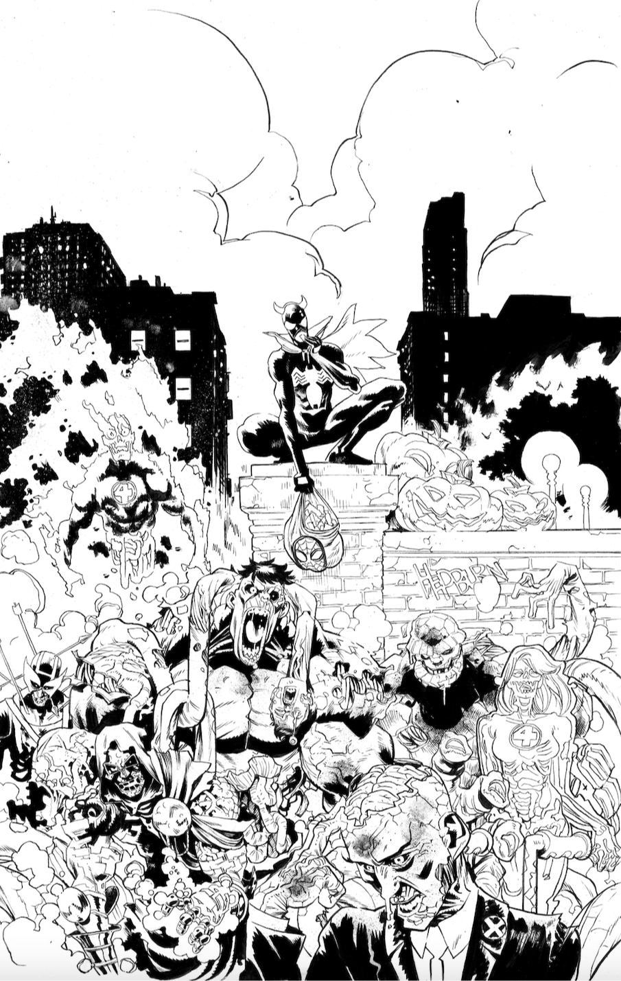 Scott Hepburn - Marvel Zombies: Red Band #2. Variant Cover Comic Art