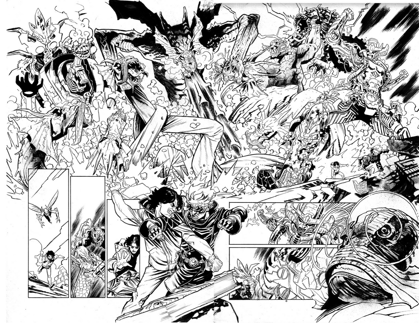 Scott Hepburn -  Marvel Monsters Issue # 1   Double page spread # 6 - 7