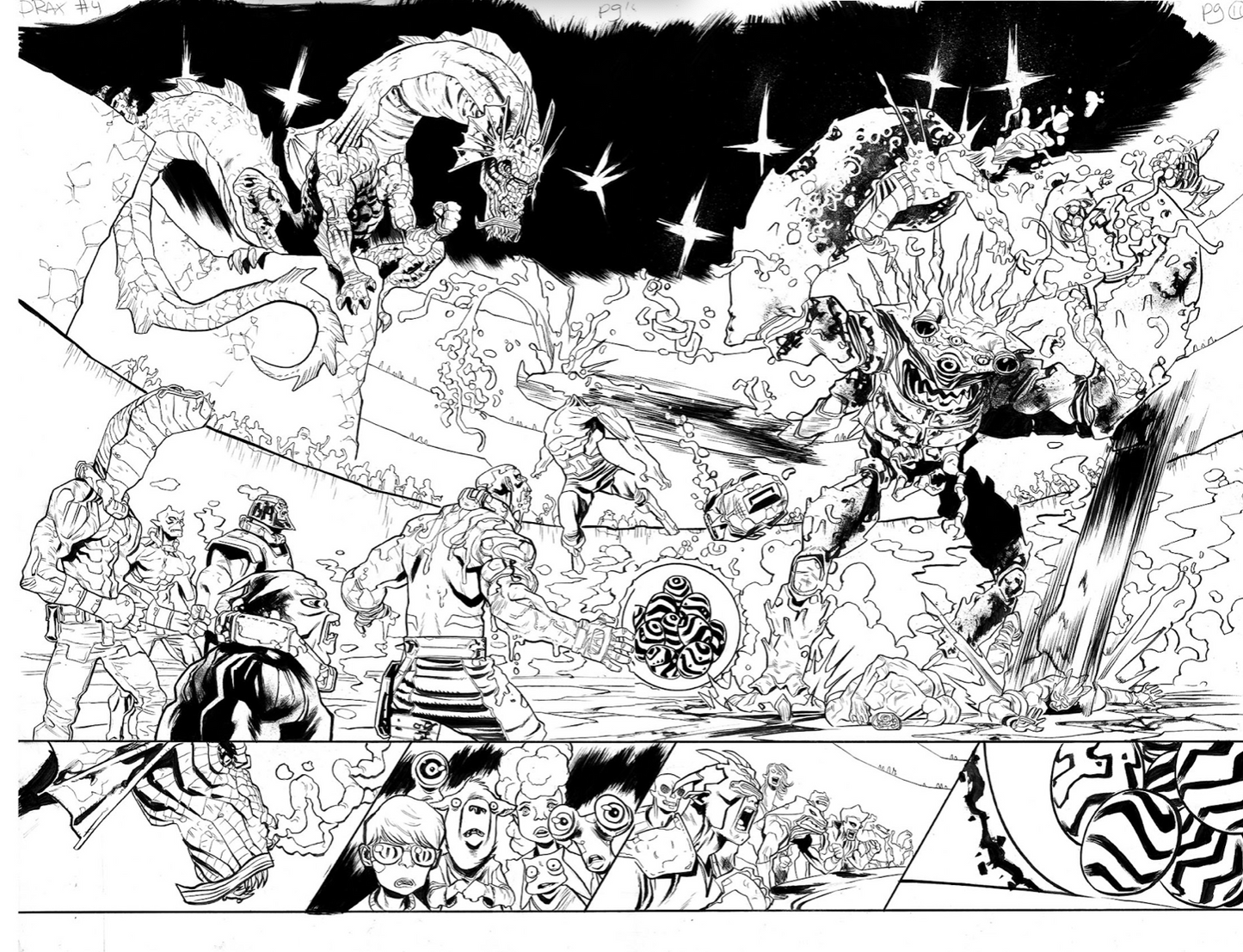 Scott Hepburn - Drax Issue #4 -Double page spread # 10-11.