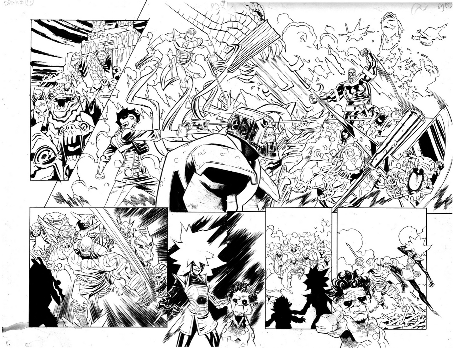 Scott Hepburn - Drax Issue #11 -Double page spread # 8-9