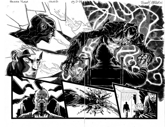 Scott Hepburn -  Reverse Flash Issue #1  Double page spread # -2-3