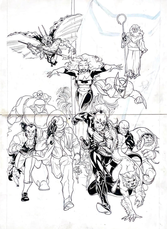 Kalman Andrasofszky - Official Handbook of the Marvel Universe A-Z Update #4 Double sized cover