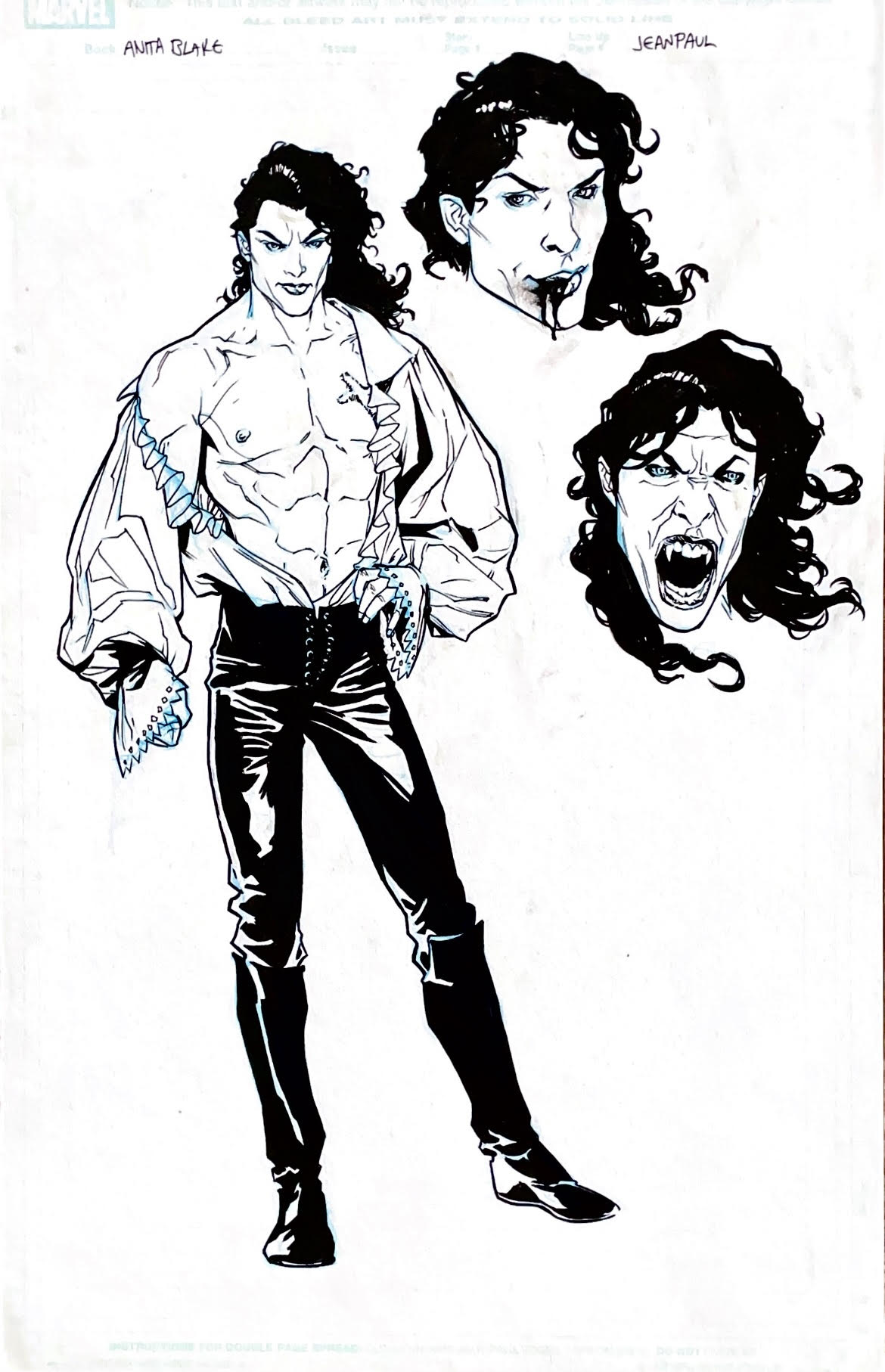 Kalman Andrasofszky - Anita Blake: Jeanpaul- 'Character Model Sheet (Unpublished)